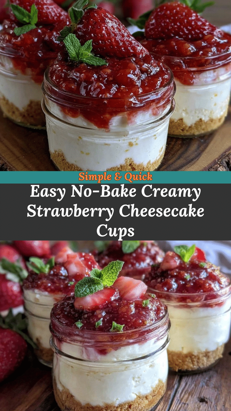 no-bake strawberry cheesecake cups recipe