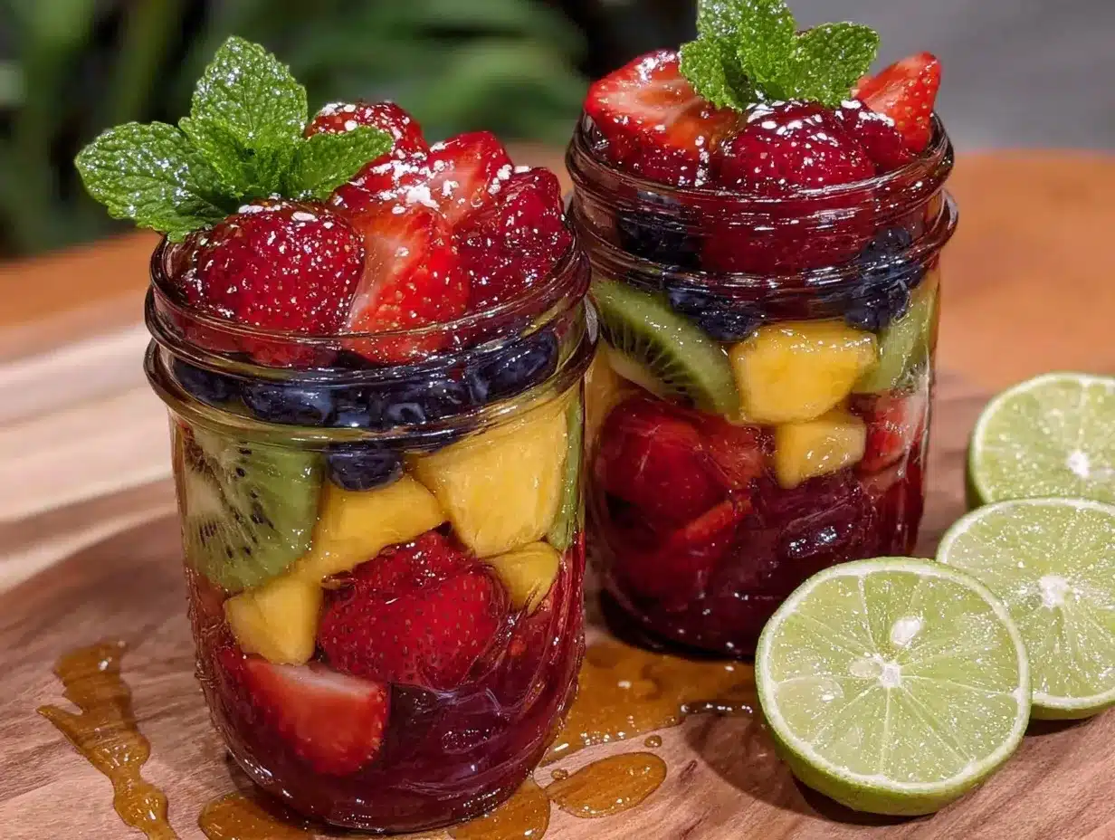 no cook mason jar fruit salad preparation steps