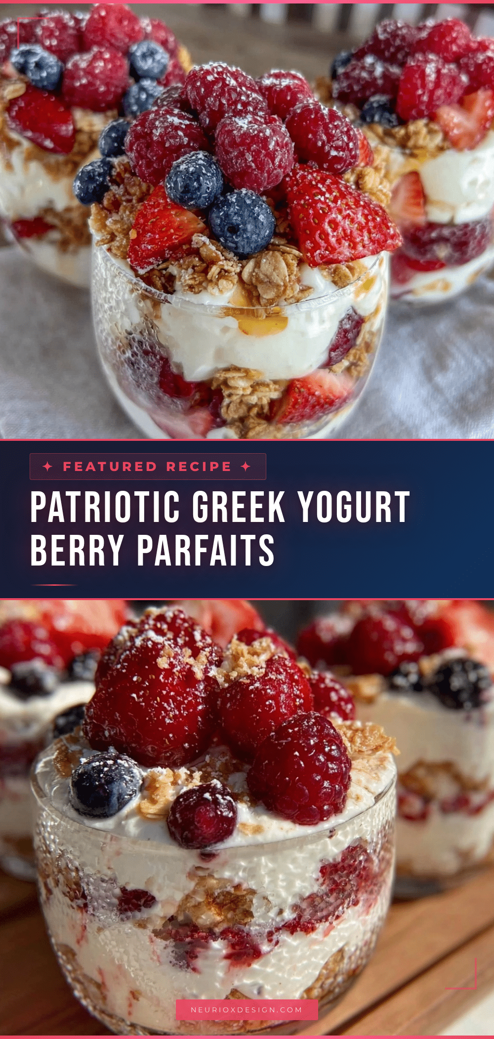 patriotic greek yogurt berry parfait cups recipe