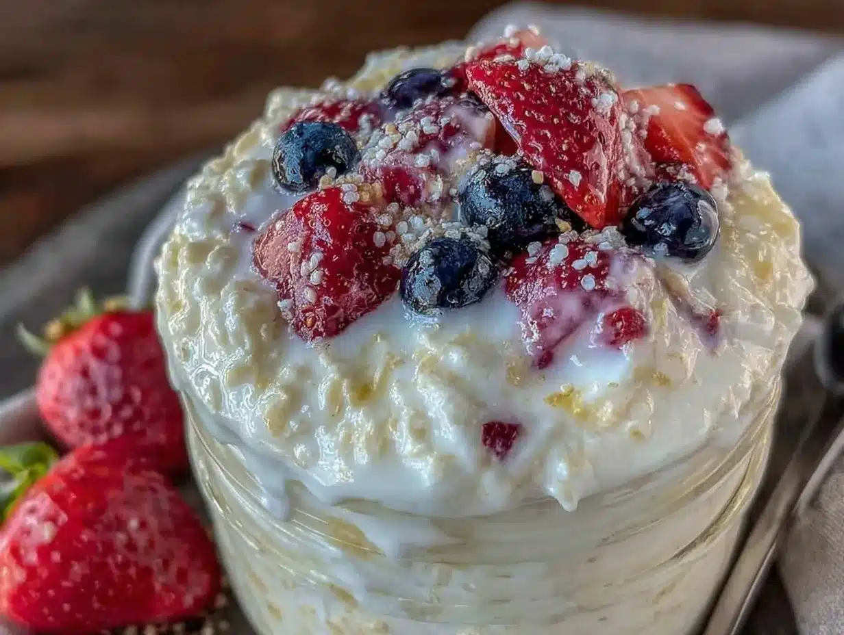 probiotic rich overnight oats with kefir preparation steps