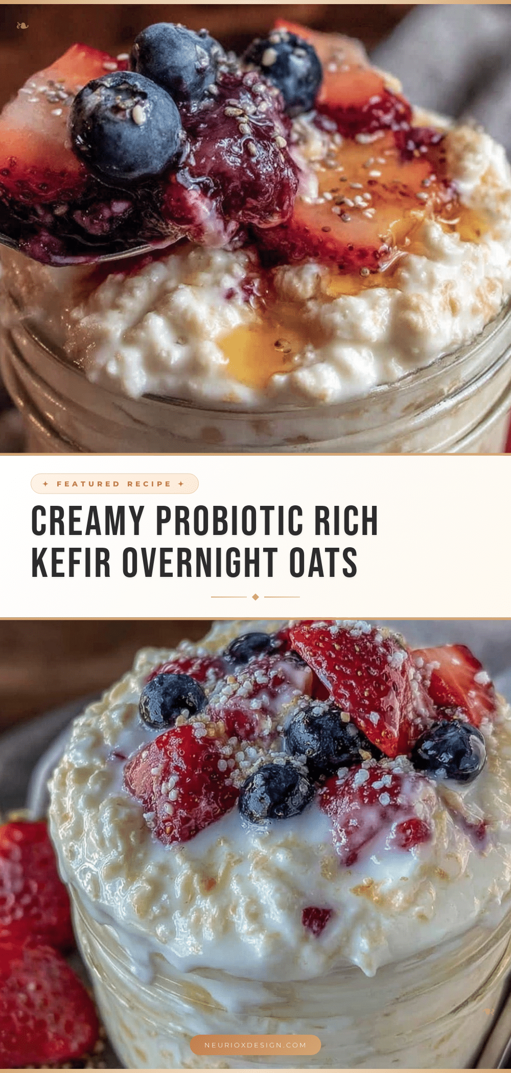 probiotic rich overnight oats with kefir recipe