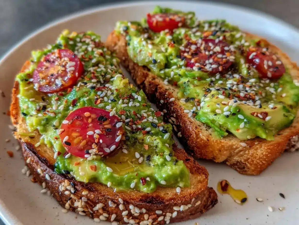 quick creamy avocado toast preparation steps