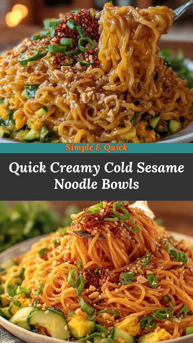 quick creamy sesame noodle bowls recipe