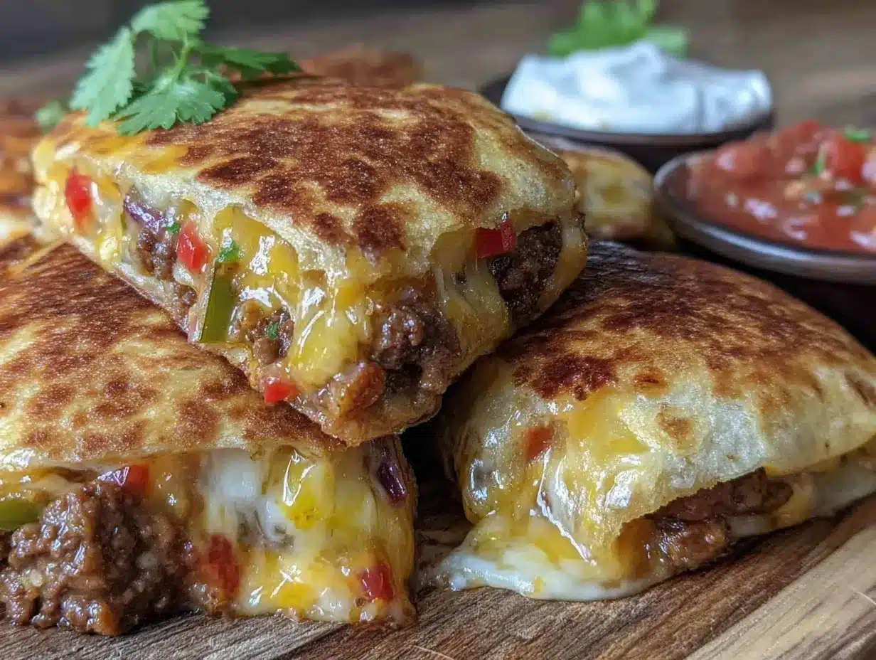quick crispy one-pan beef quesadillas preparation steps