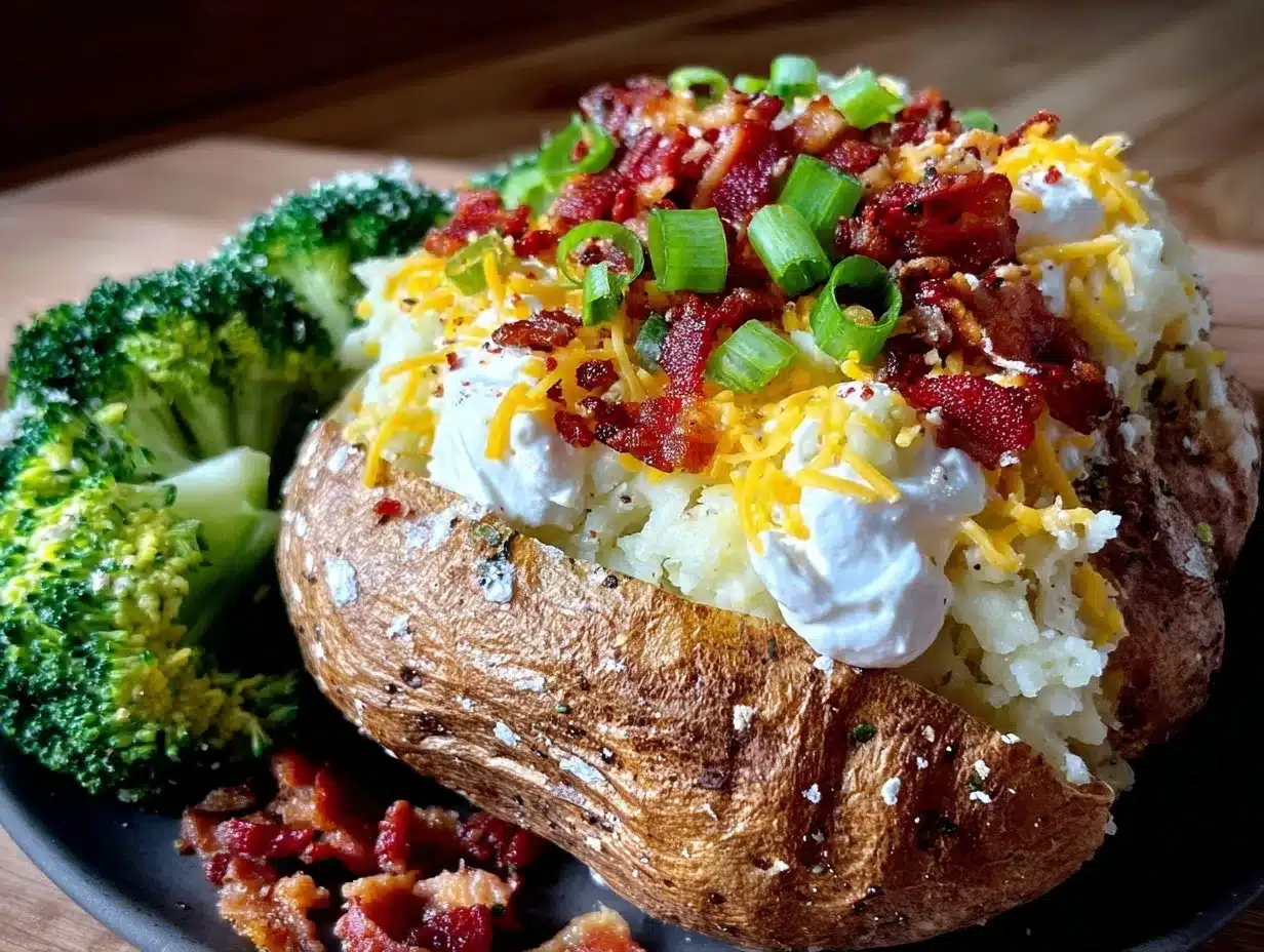 quick loaded microwave baked potato bar preparation steps