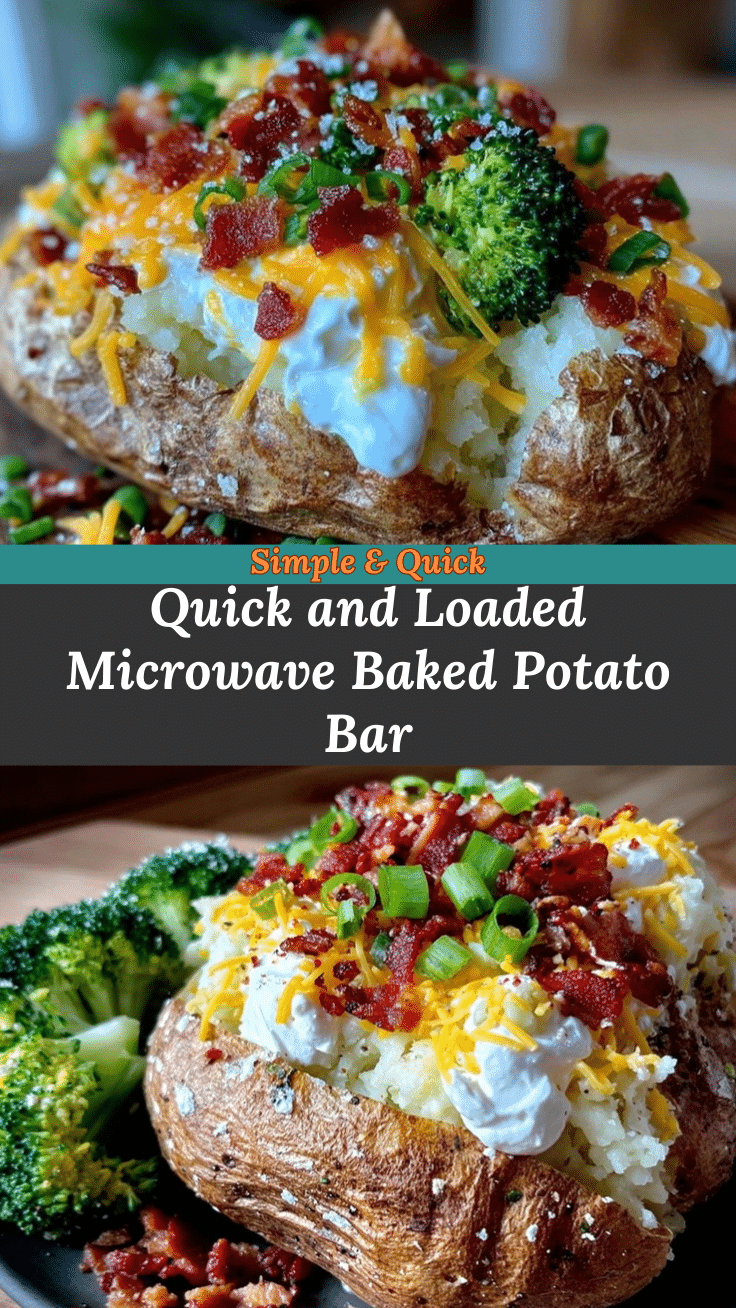 quick loaded microwave baked potato bar recipe