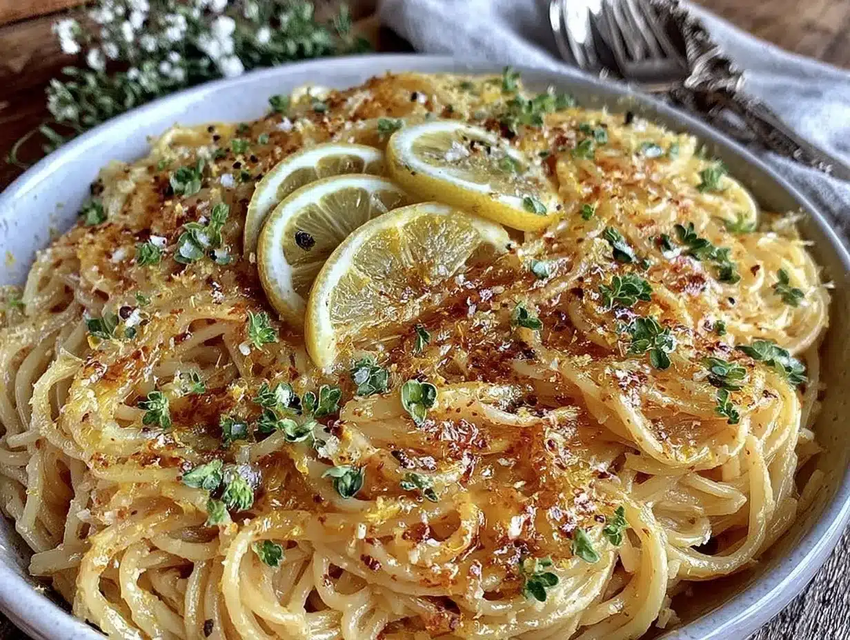 quick one-pot lemon garlic butter pasta preparation steps