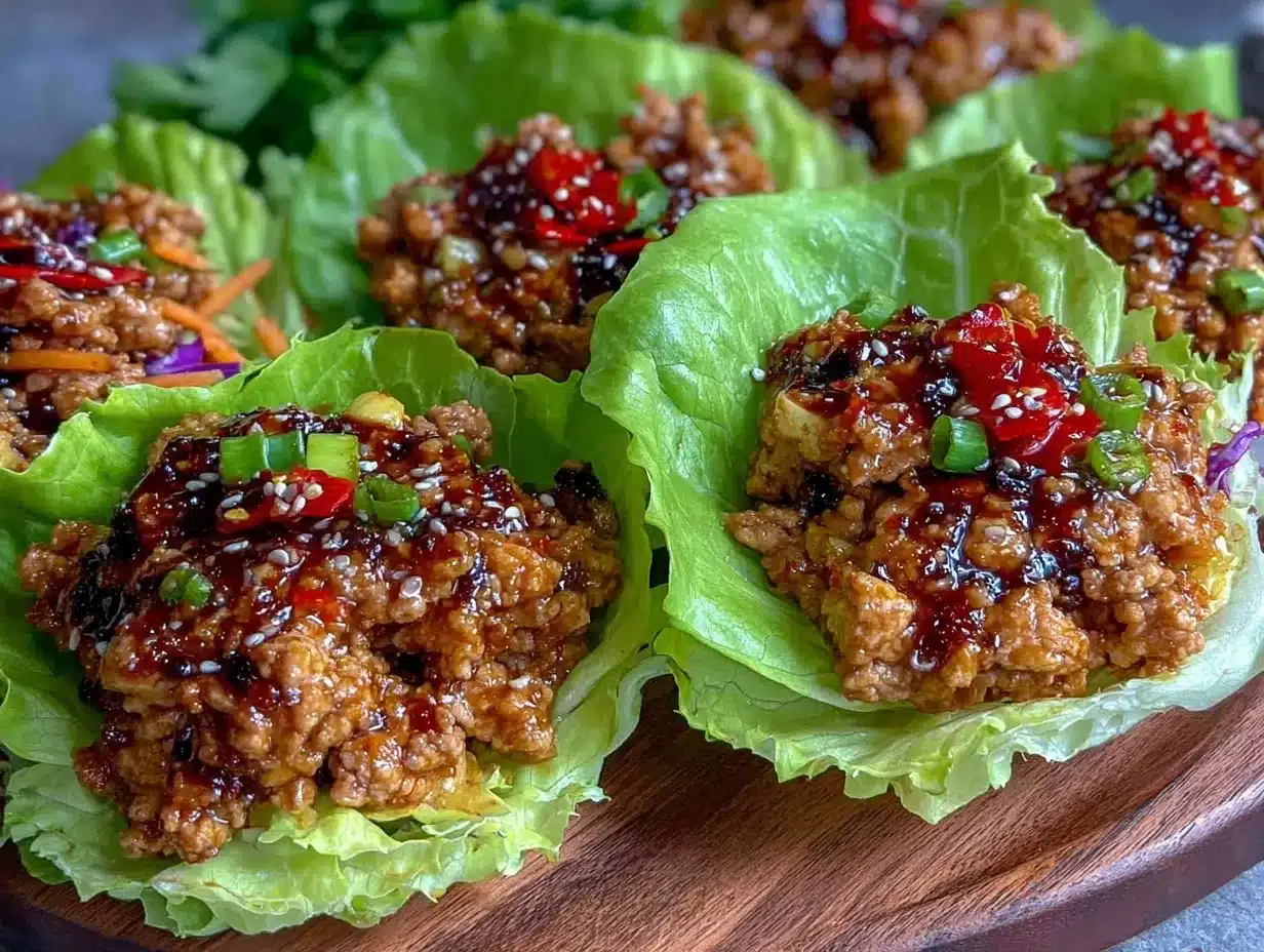 quick savory Asian turkey lettuce wraps preparation steps