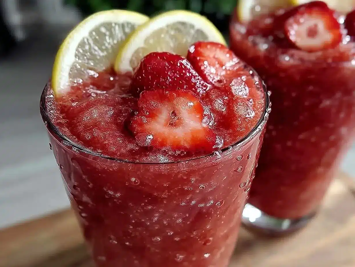 strawberry lemonade slush preparation steps