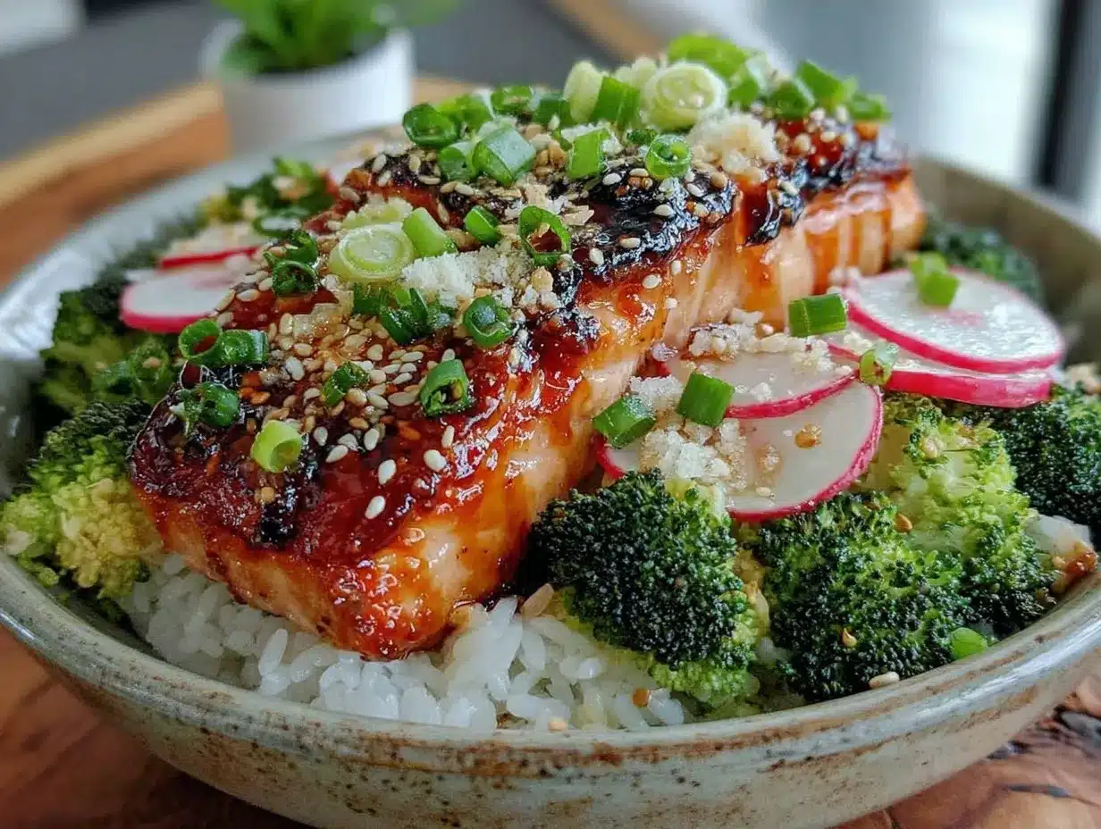 teriyaki salmon rice bowl preparation steps
