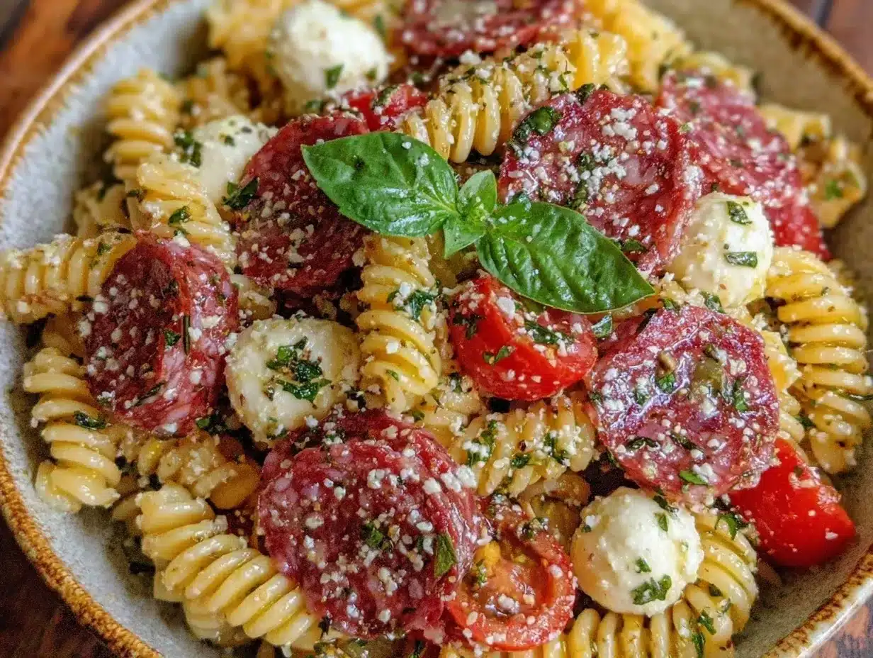 antipasto italian pasta salad preparation steps