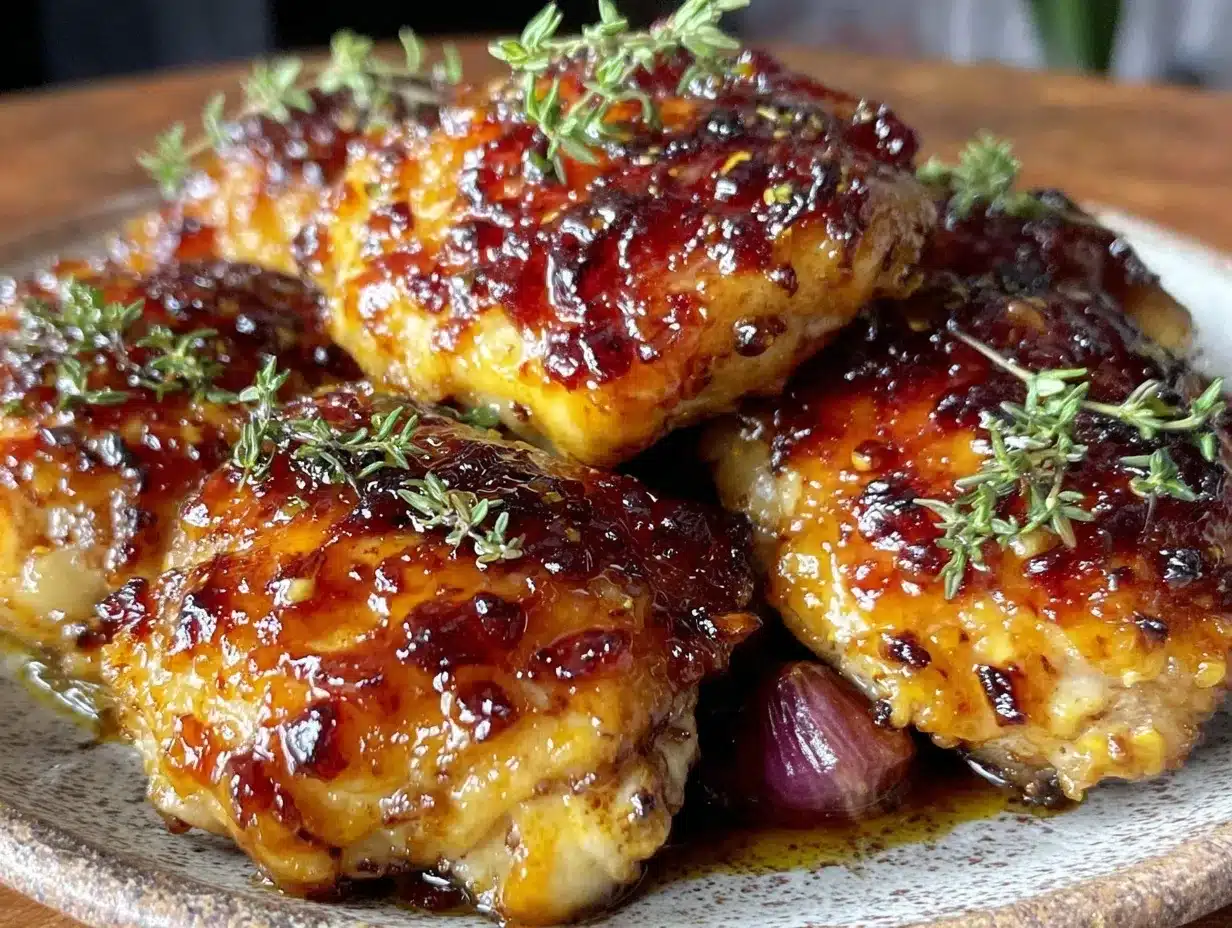 apricot glazed roasted chicken thighs preparation steps