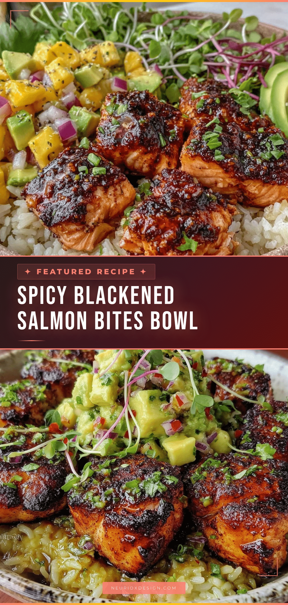 blackened salmon bites bowl recipe
