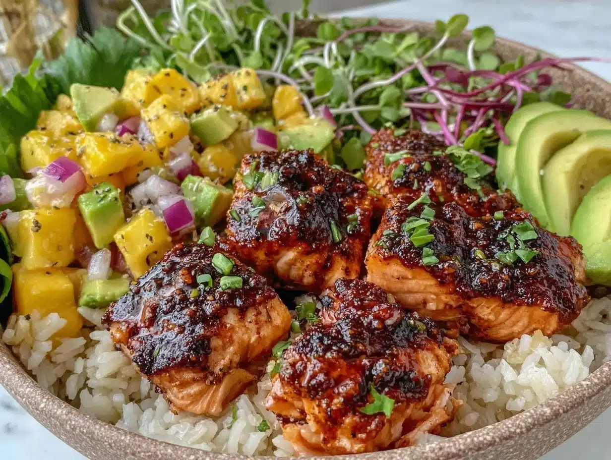 blackened salmon bites bowl - featured image
