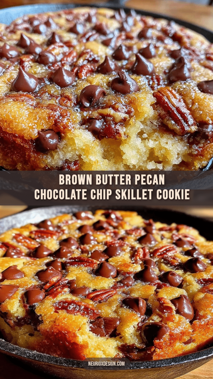 brown butter pecan chocolate chip skillet cookie recipe