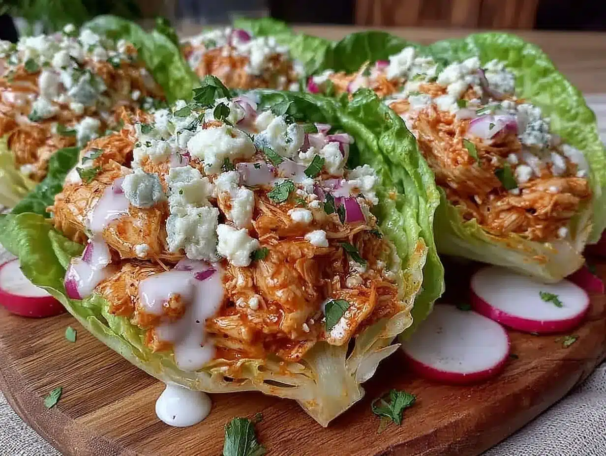buffalo chicken salad lettuce wraps preparation steps