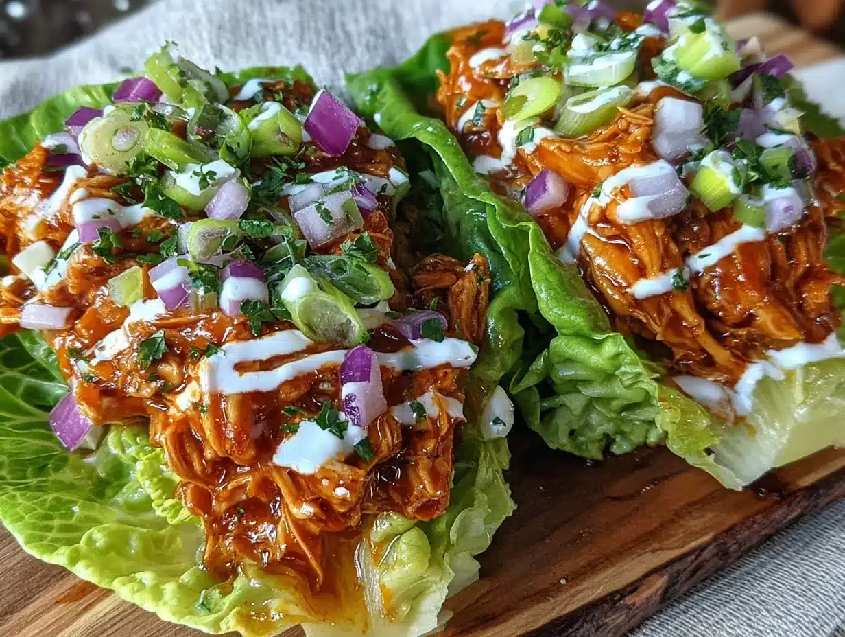 buffalo chicken salad lettuce wraps preparation steps