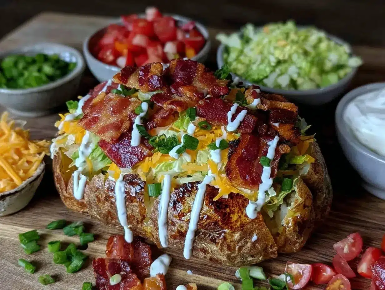 chicken bacon ranch baked potato bar preparation steps