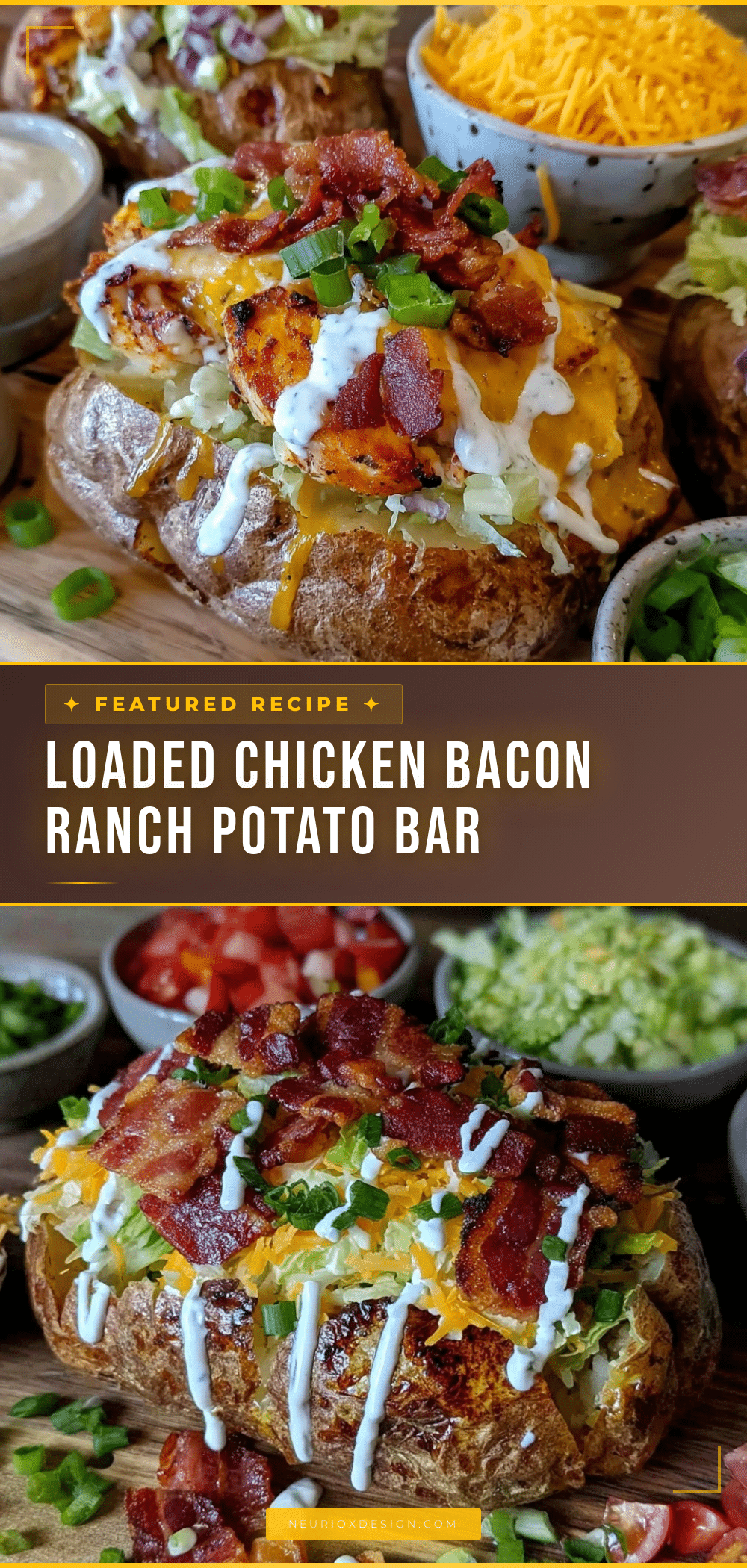 chicken bacon ranch baked potato bar recipe