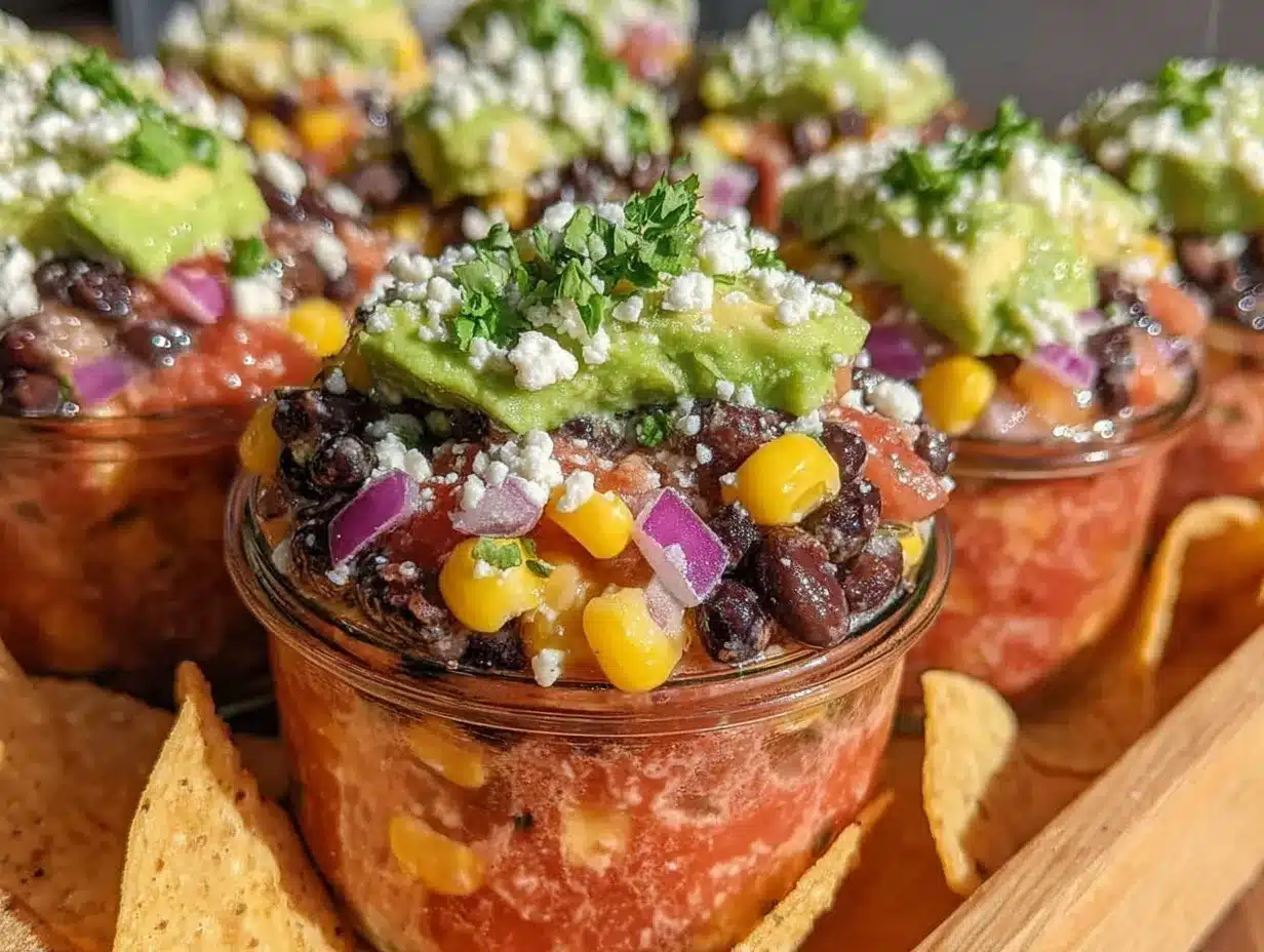 cowboy caviar layered dip cups preparation steps