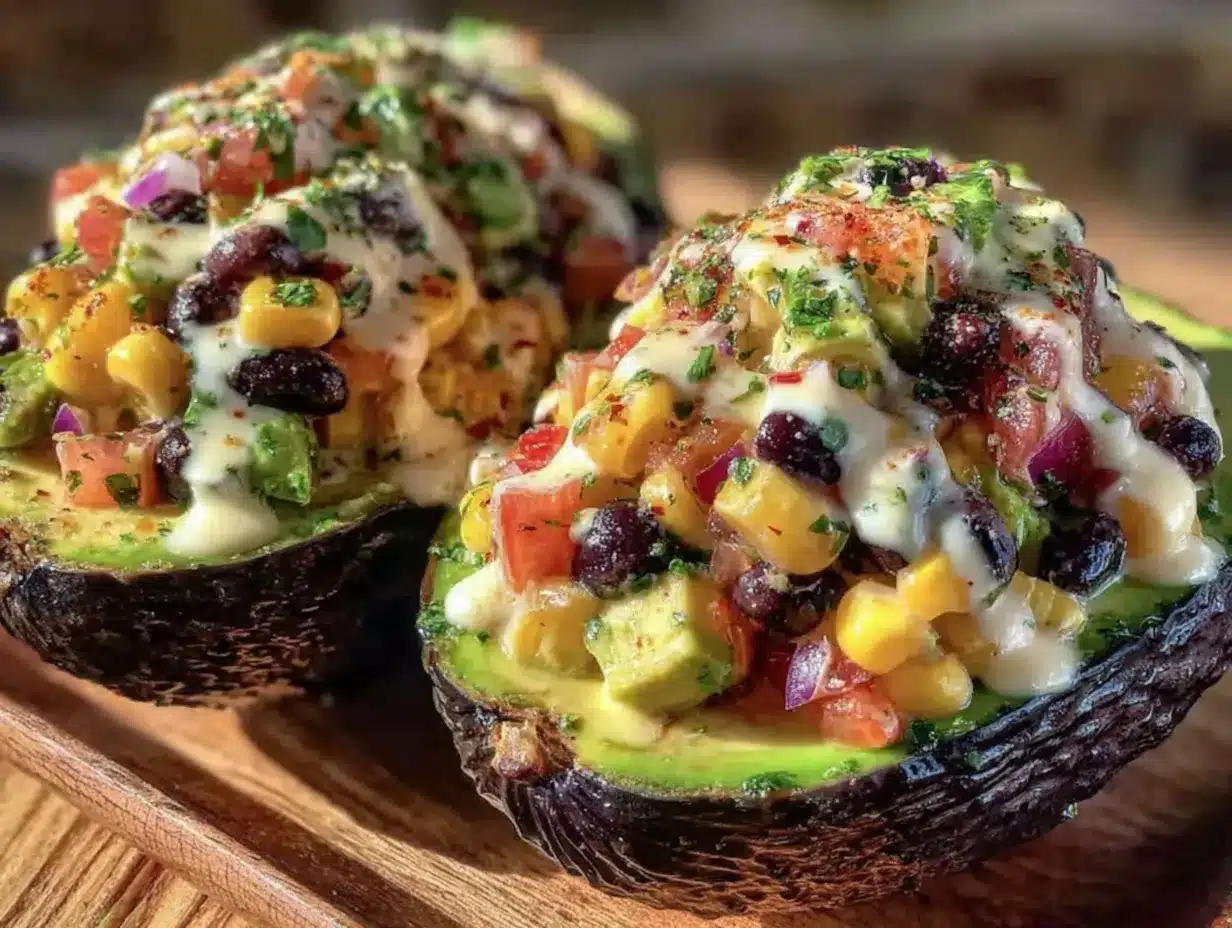 cowboy caviar stuffed avocado boats preparation steps