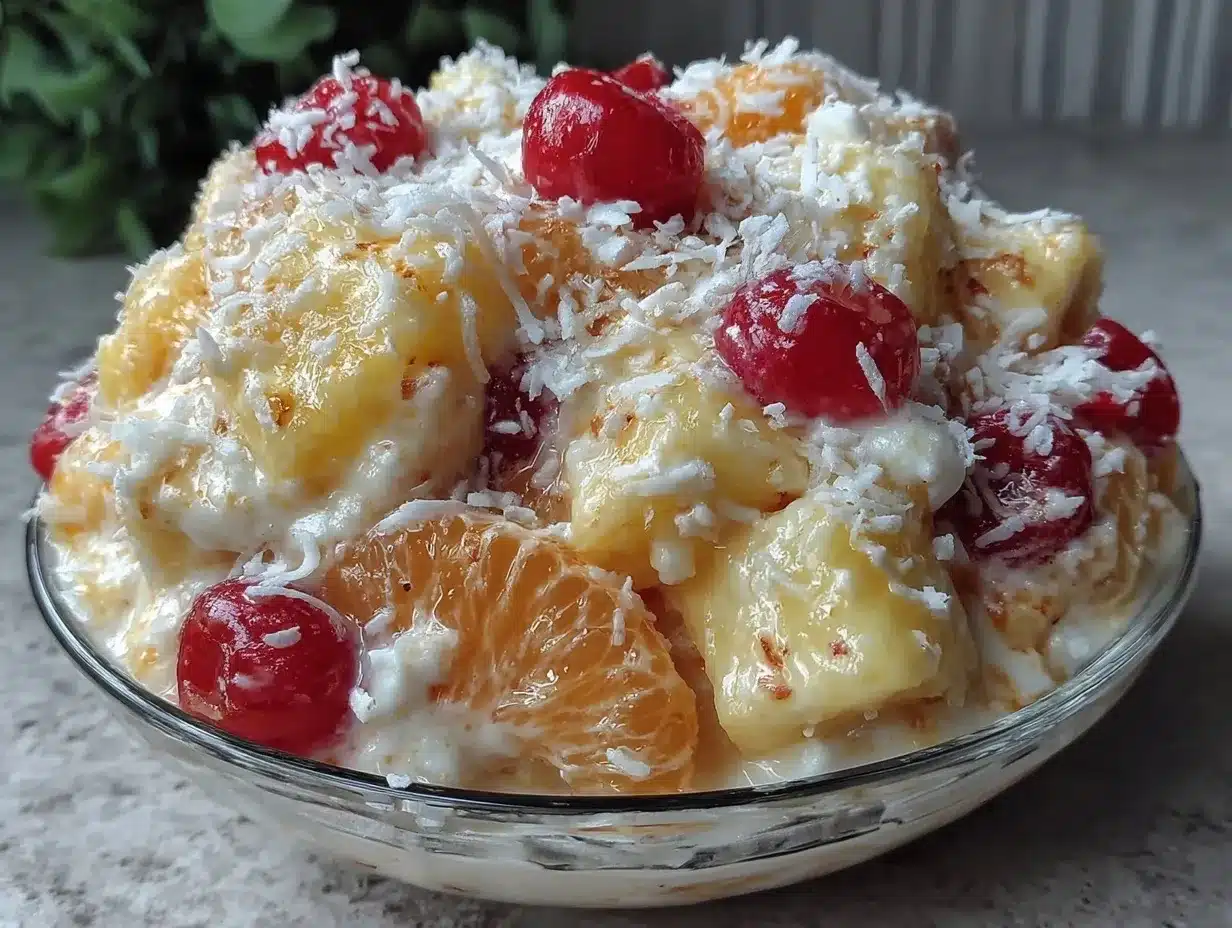 creamy ambrosia fruit salad preparation steps