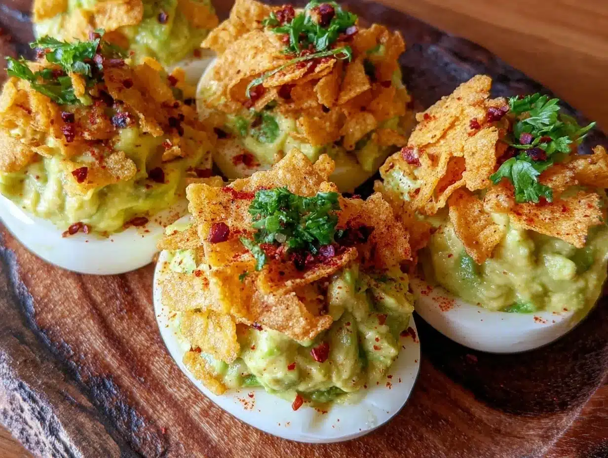 creamy avocado deviled eggs preparation steps