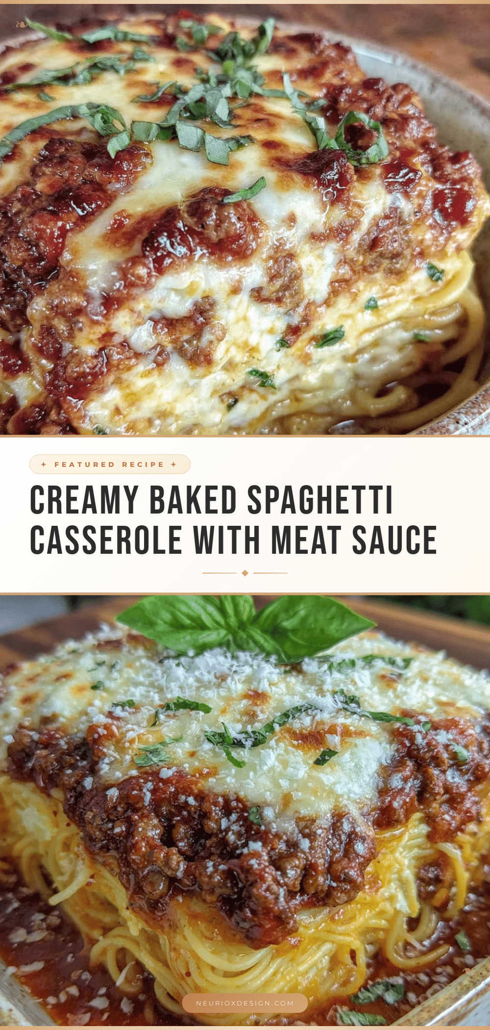 creamy baked spaghetti casserole recipe