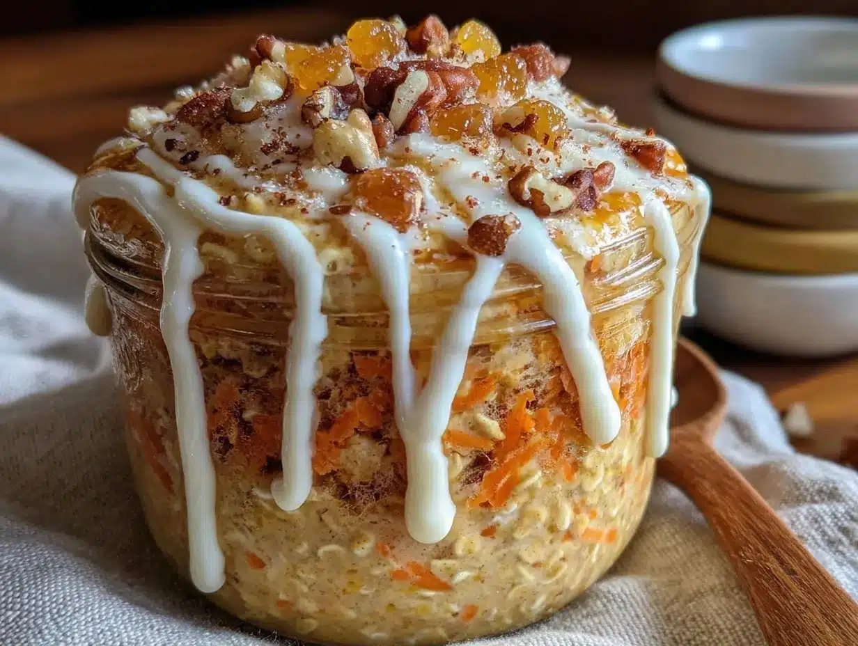 creamy carrot cake overnight oats preparation steps