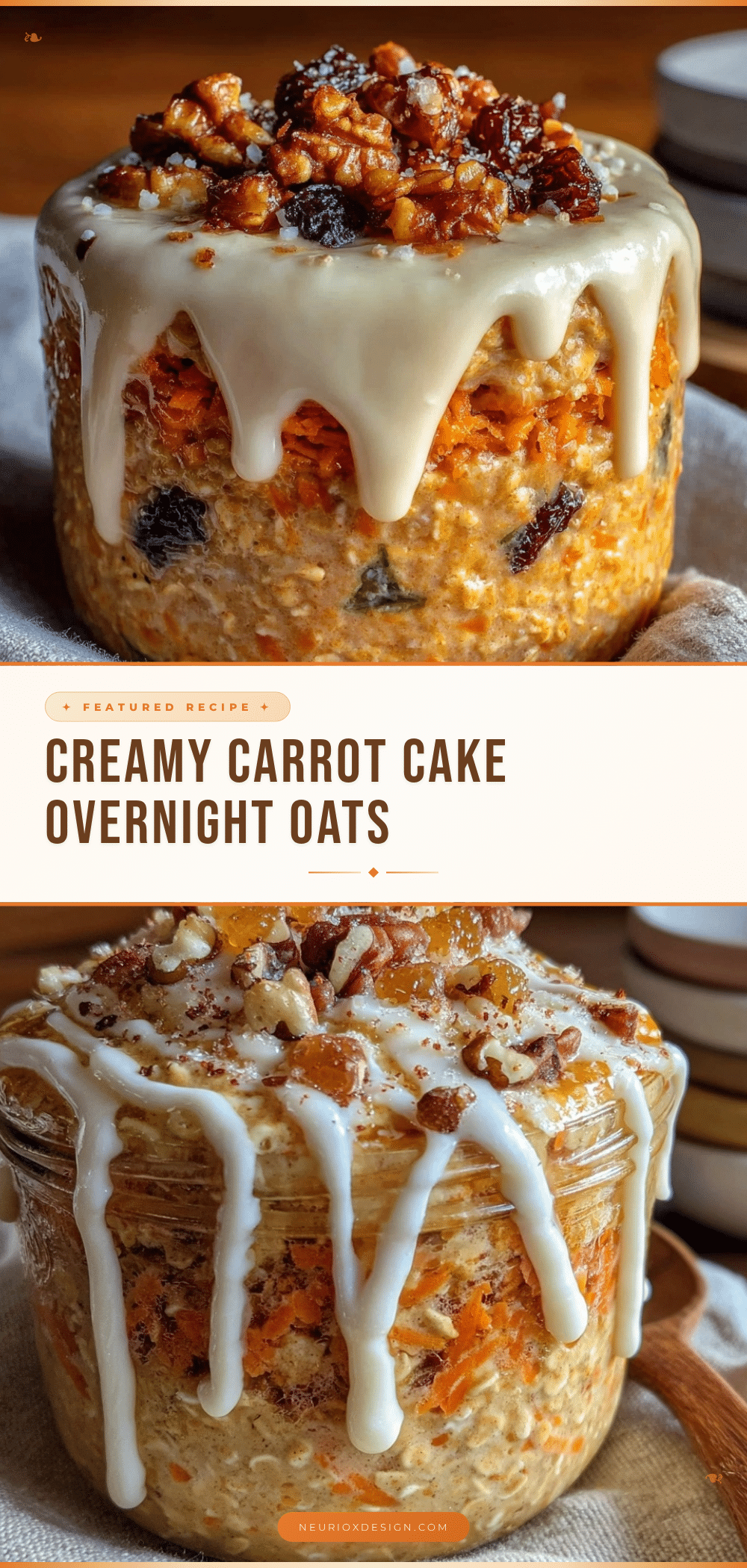 creamy carrot cake overnight oats recipe