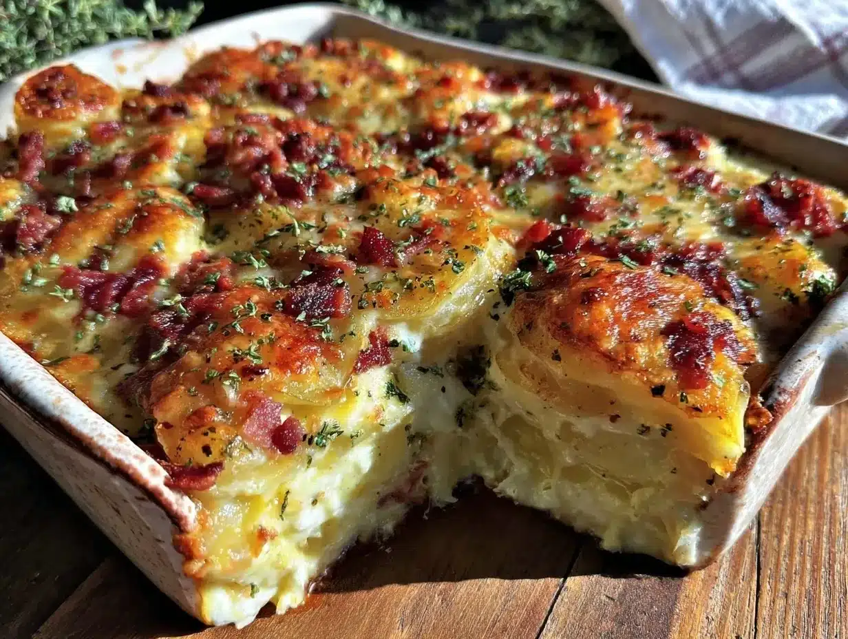 creamy ham and scalloped potato casserole preparation steps