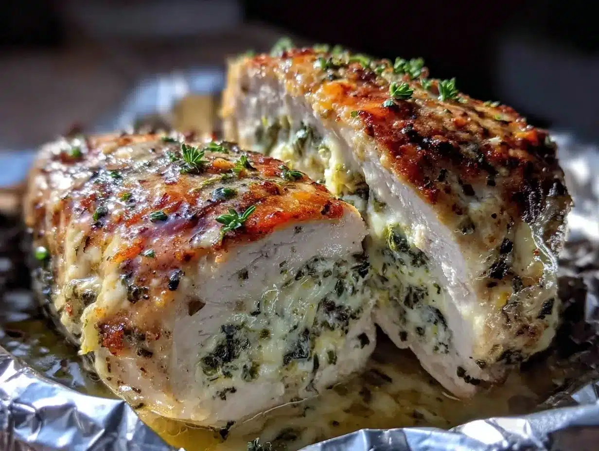 creamy spinach artichoke stuffed chicken breast preparation steps
