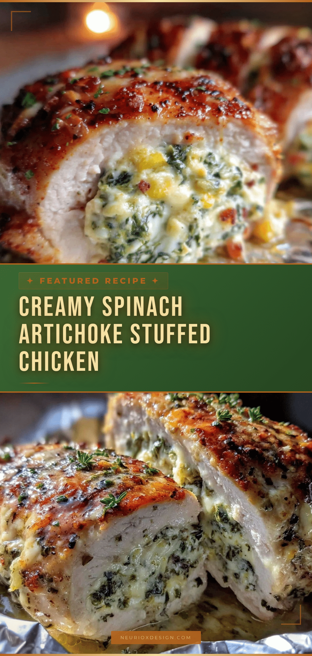 creamy spinach artichoke stuffed chicken breast recipe