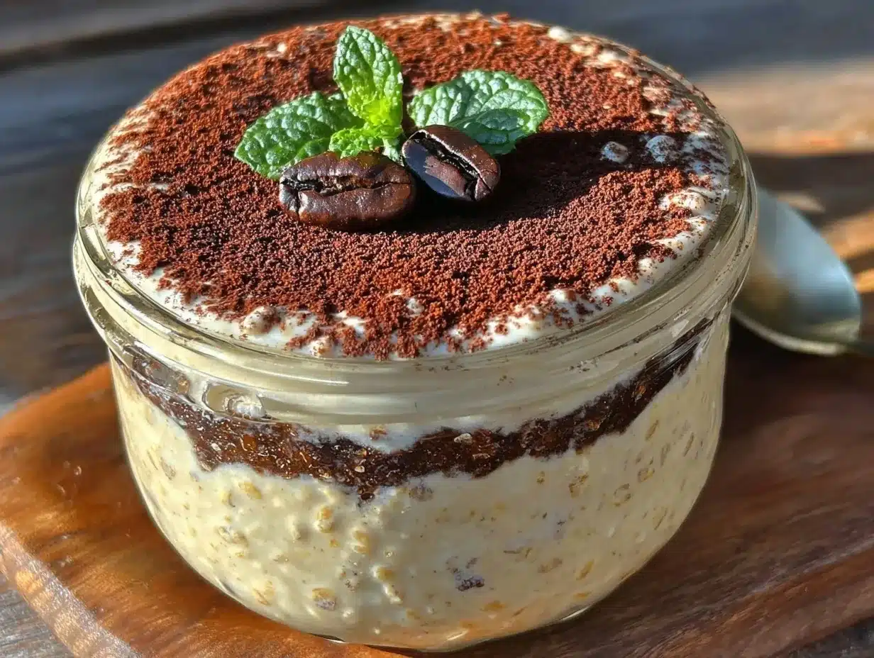 creamy tiramisu overnight oats preparation steps