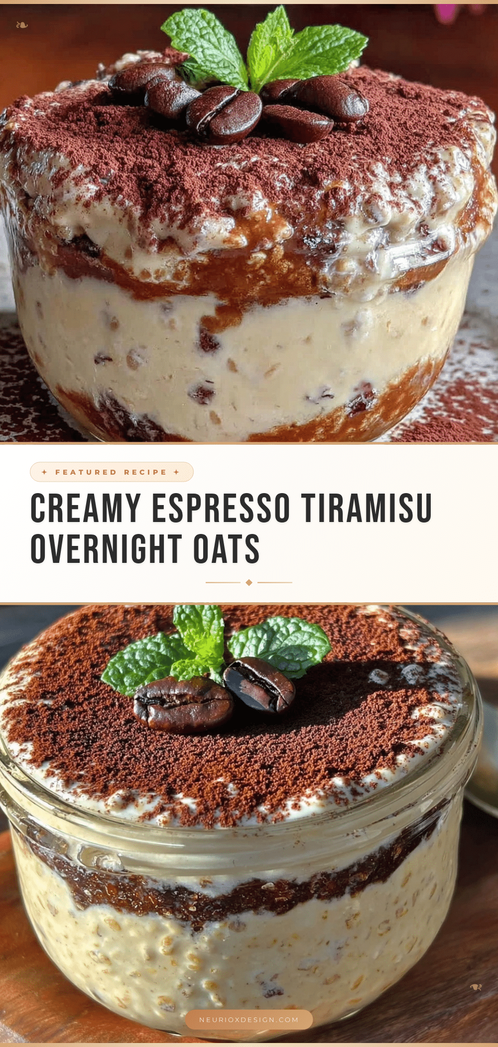 creamy tiramisu overnight oats recipe