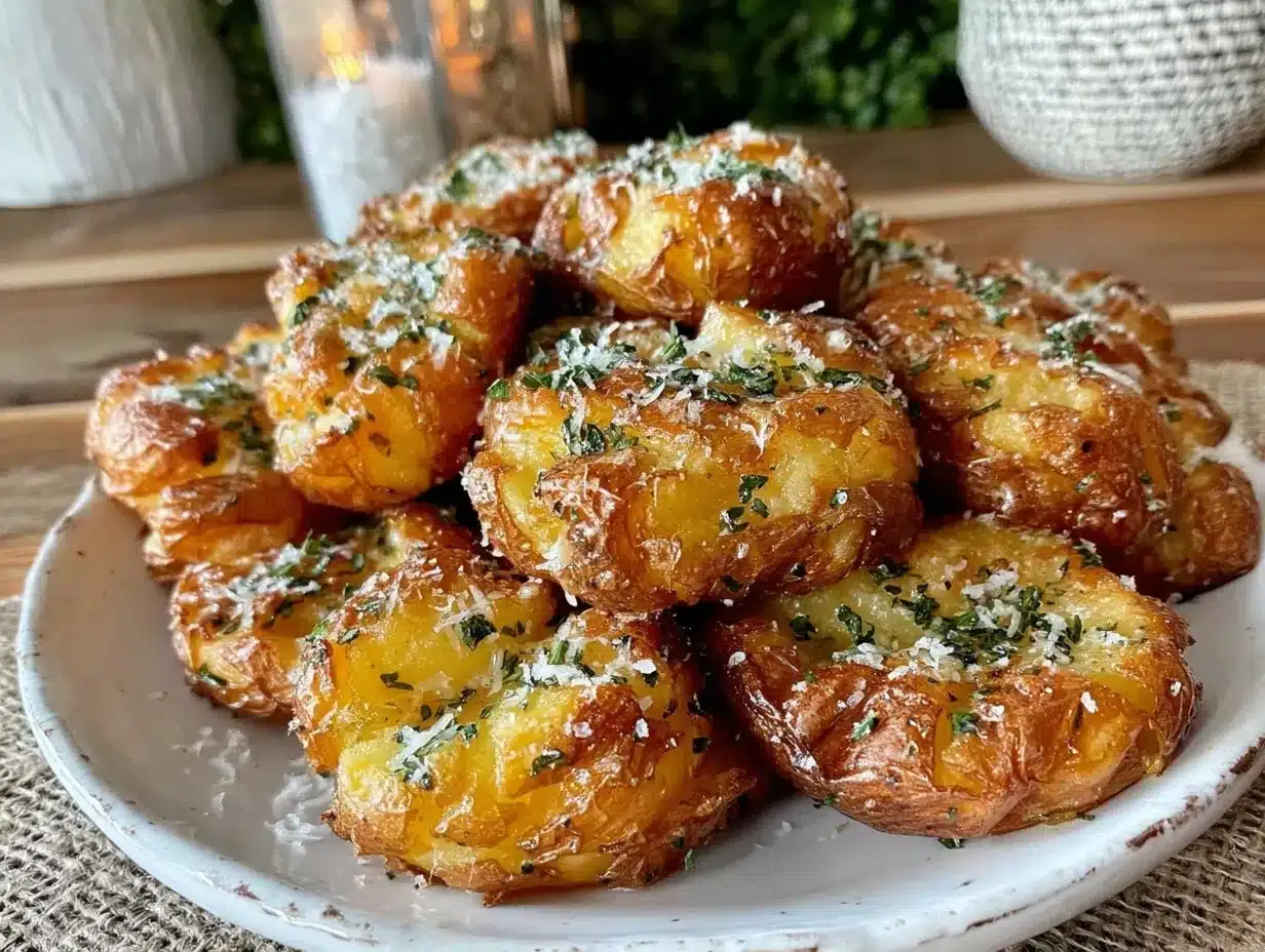 crispy garlic butter smashed potatoes preparation steps