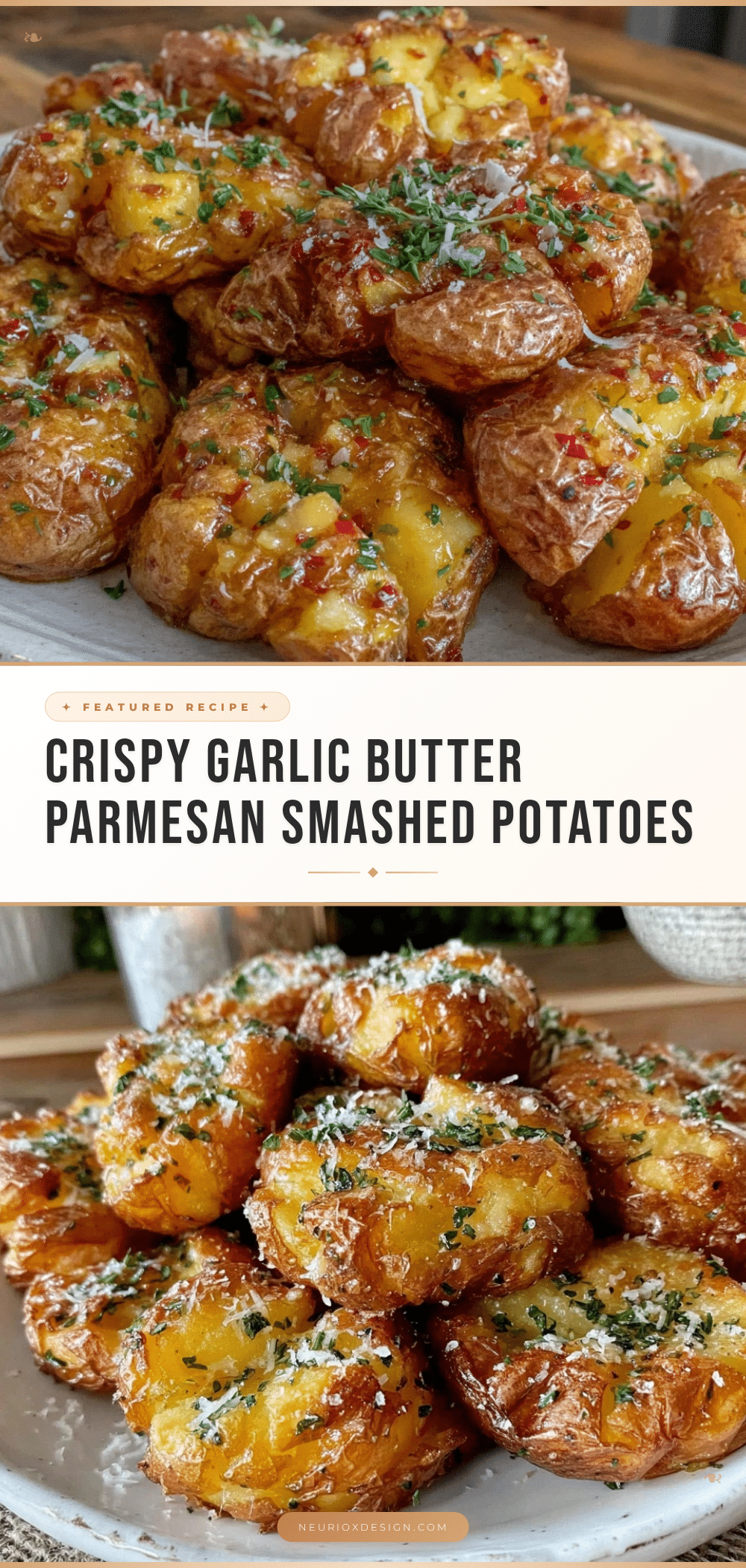 crispy garlic butter smashed potatoes recipe