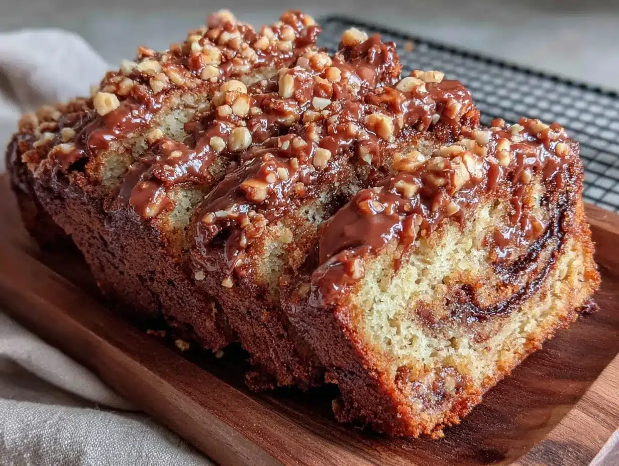 crispy Nutella swirl banana bread preparation steps