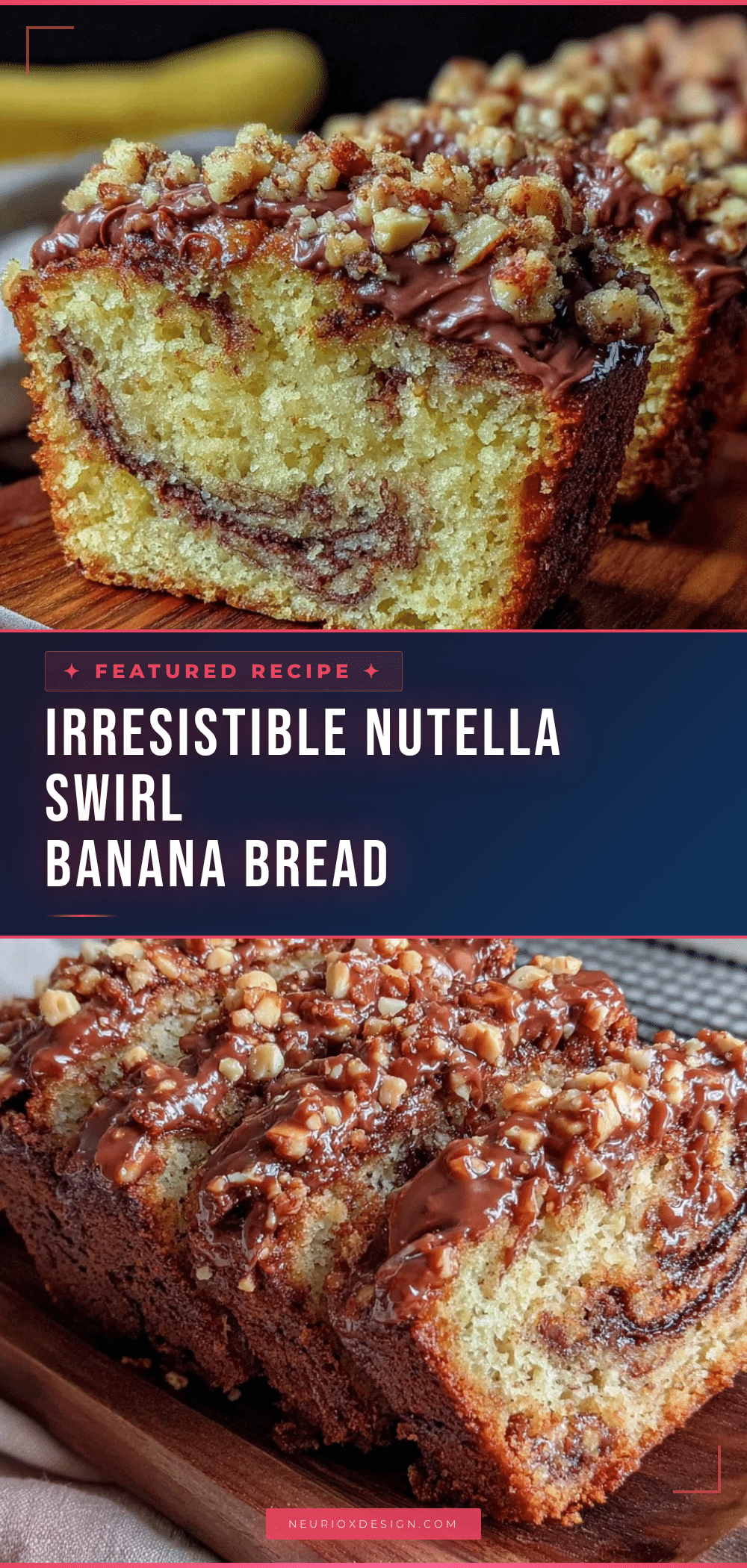 crispy Nutella swirl banana bread recipe