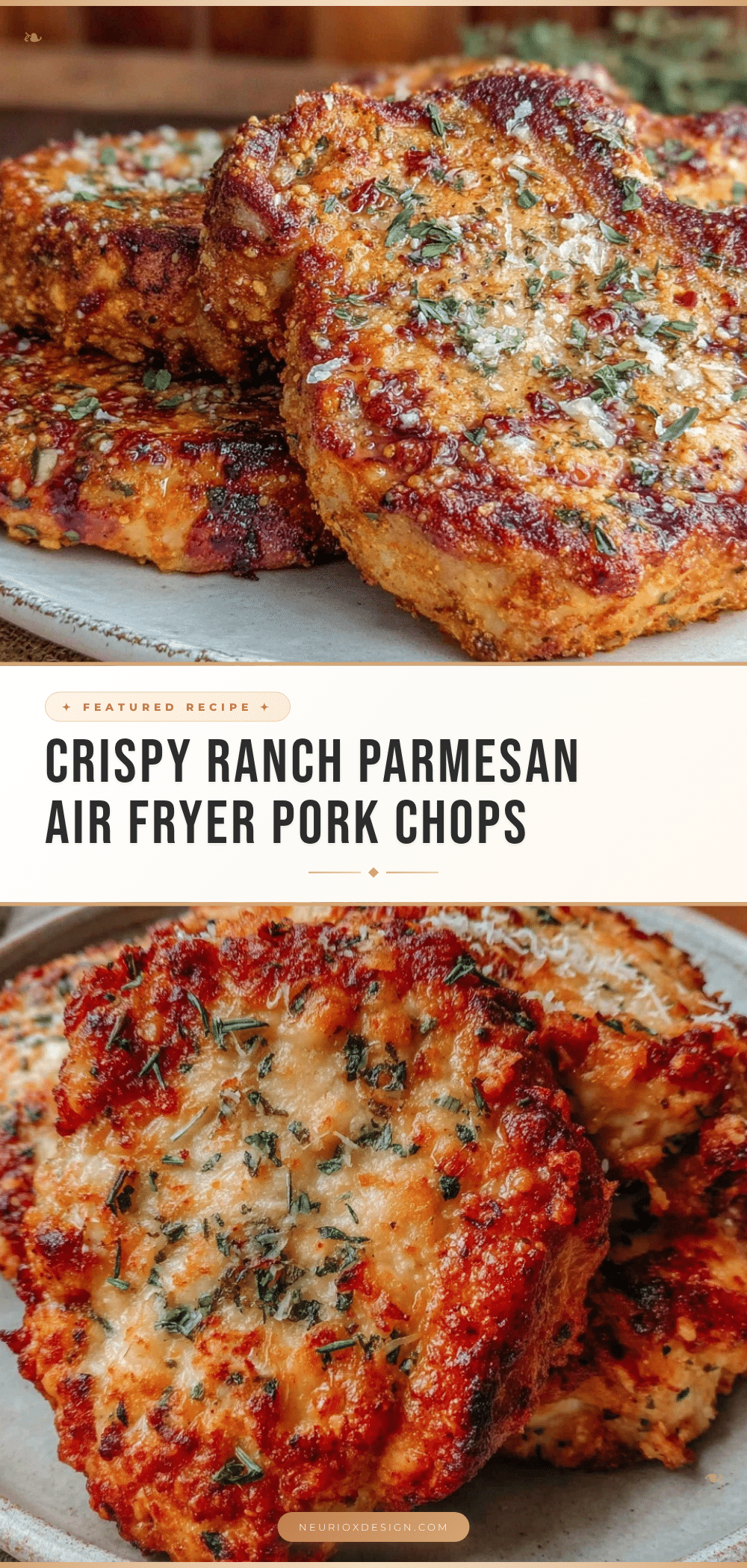 crispy ranch parmesan air fryer pork chops recipe