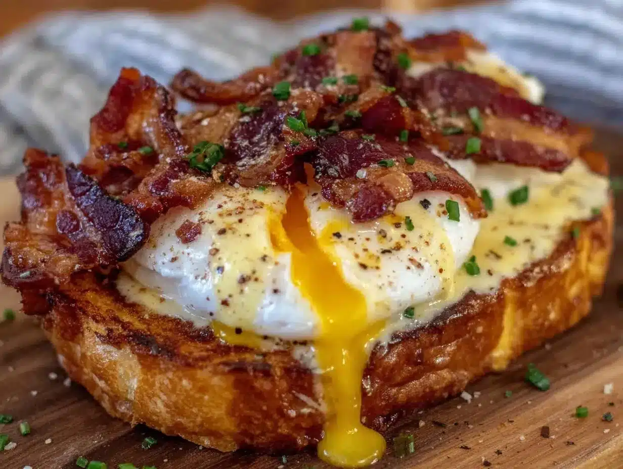 crispy thick-cut bacon eggs benedict preparation steps