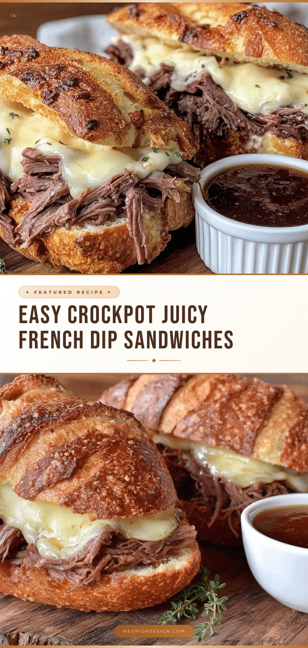 crockpot French dip sandwiches recipe