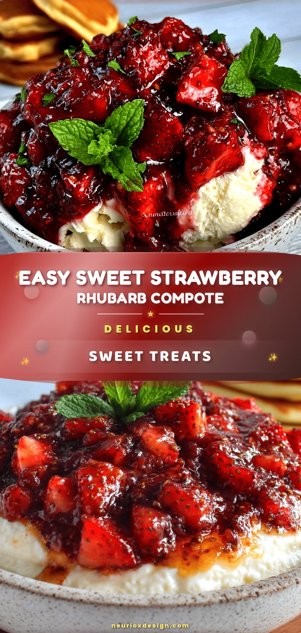 easy one-pot strawberry rhubarb compote recipe