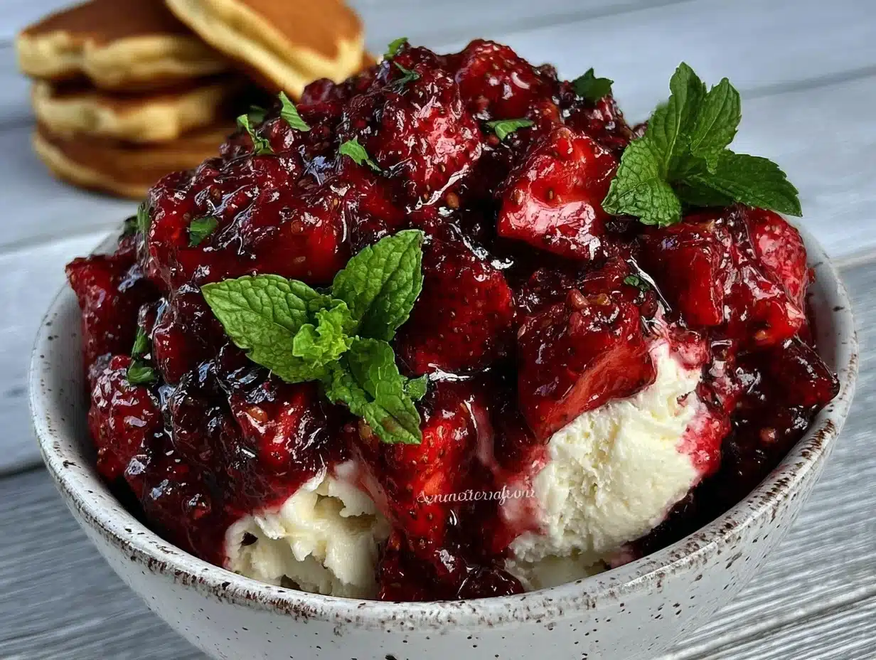 easy one-pot strawberry rhubarb compote - featured image