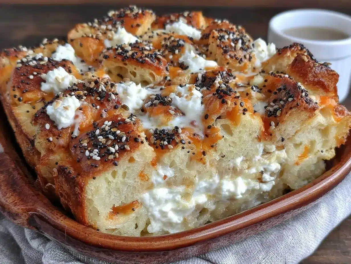 everything bagel breakfast casserole preparation steps