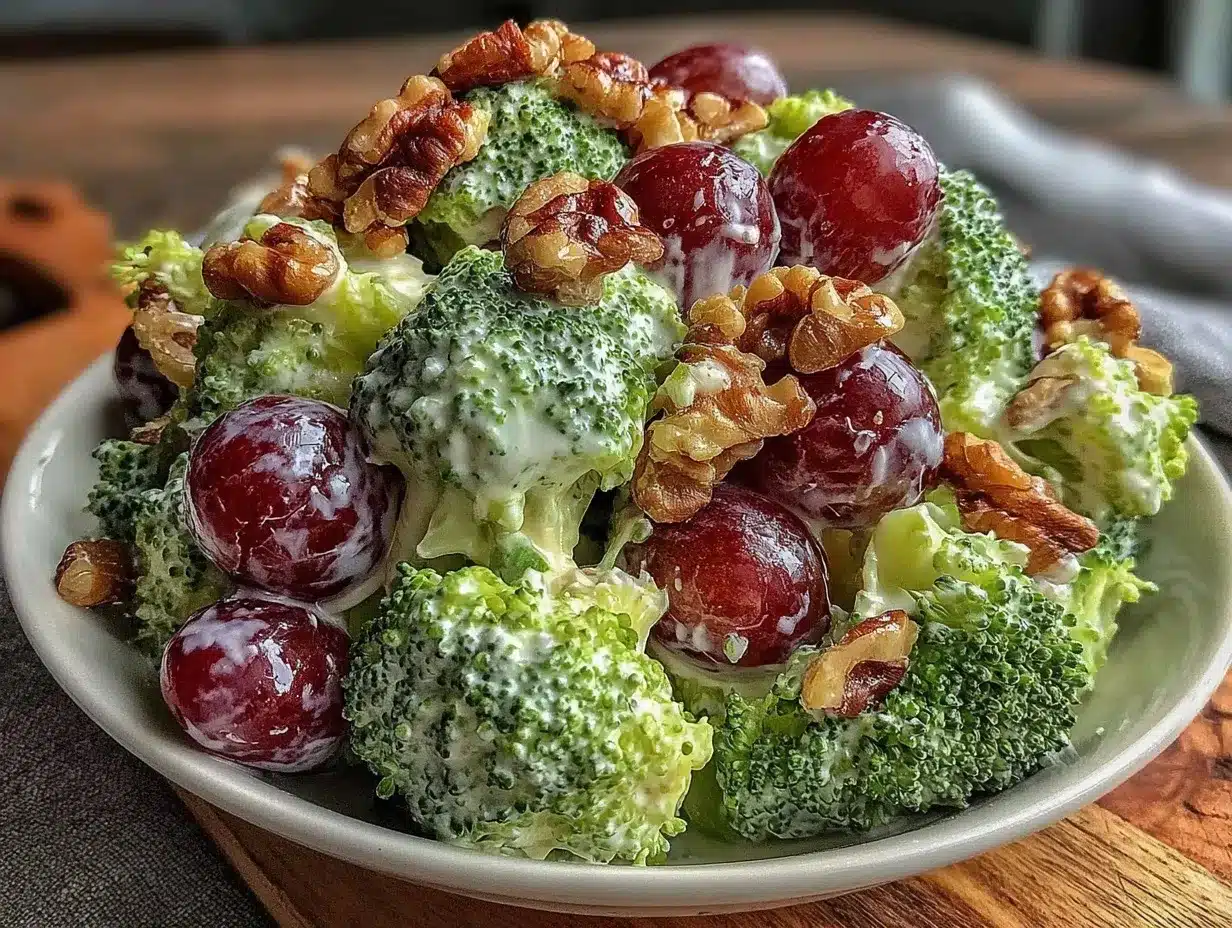 Fresh Broccoli Grape Walnut Salad preparation steps