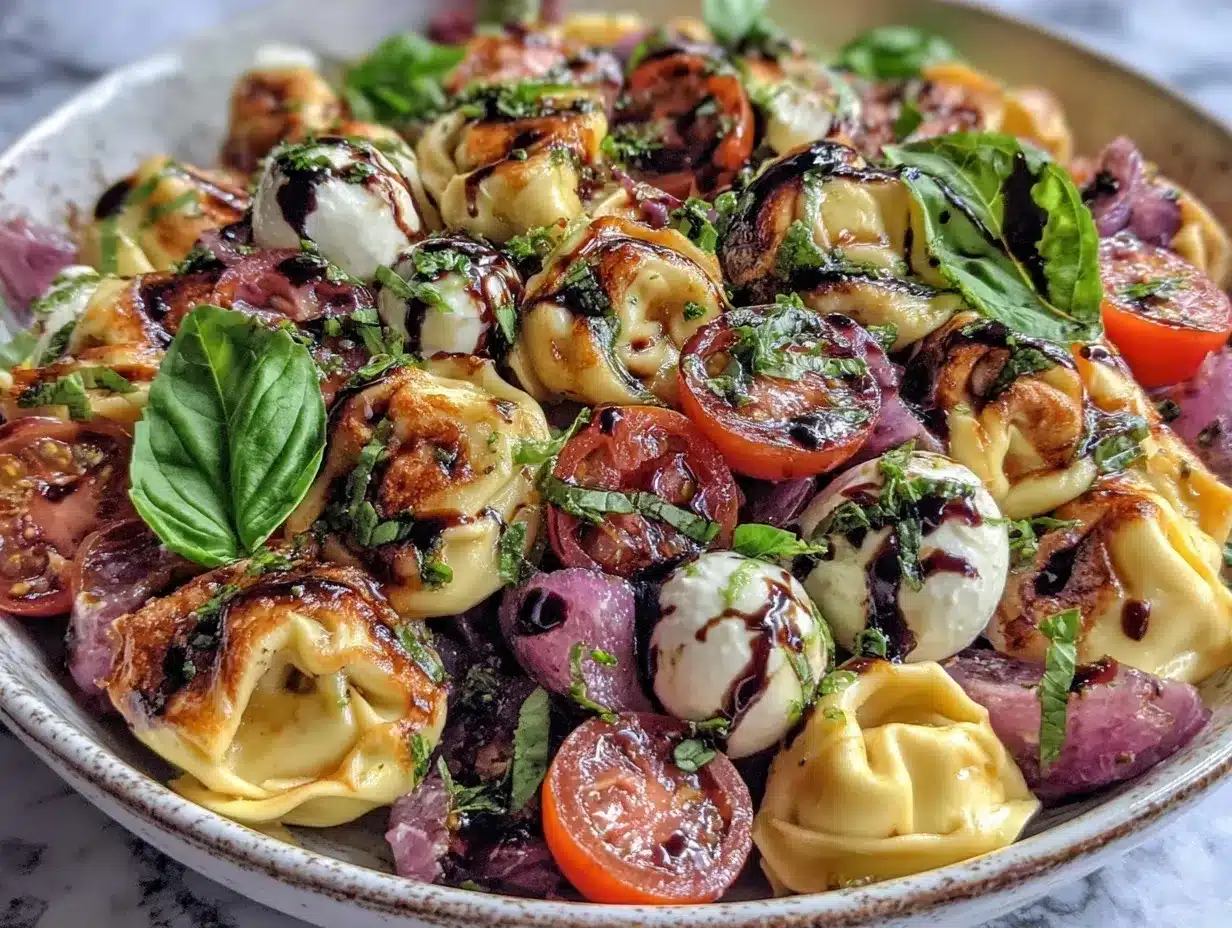 Fresh Caprese Tortellini Pasta Salad preparation steps