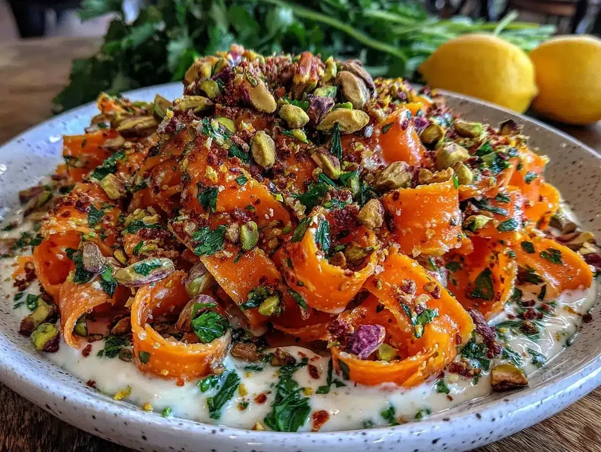 fresh carrot ribbon salad preparation steps