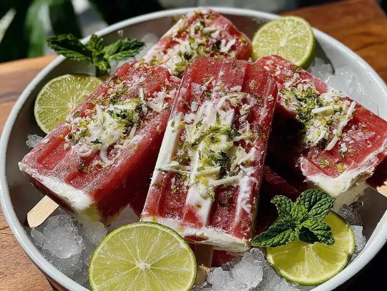 fresh watermelon popsicles preparation steps