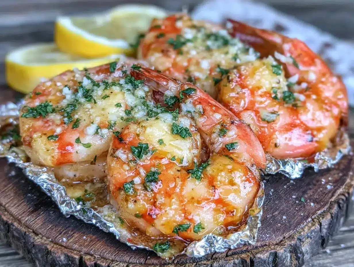 Garlic Parmesan Shrimp Foil Packets preparation steps